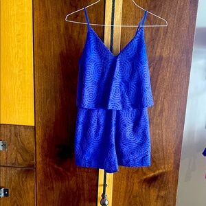 Lilly Pulitzer Blue Lace Sleeveless Romper- adjustable straps size. Size 0